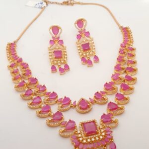 exclusive two line semiprecious ruby stones set